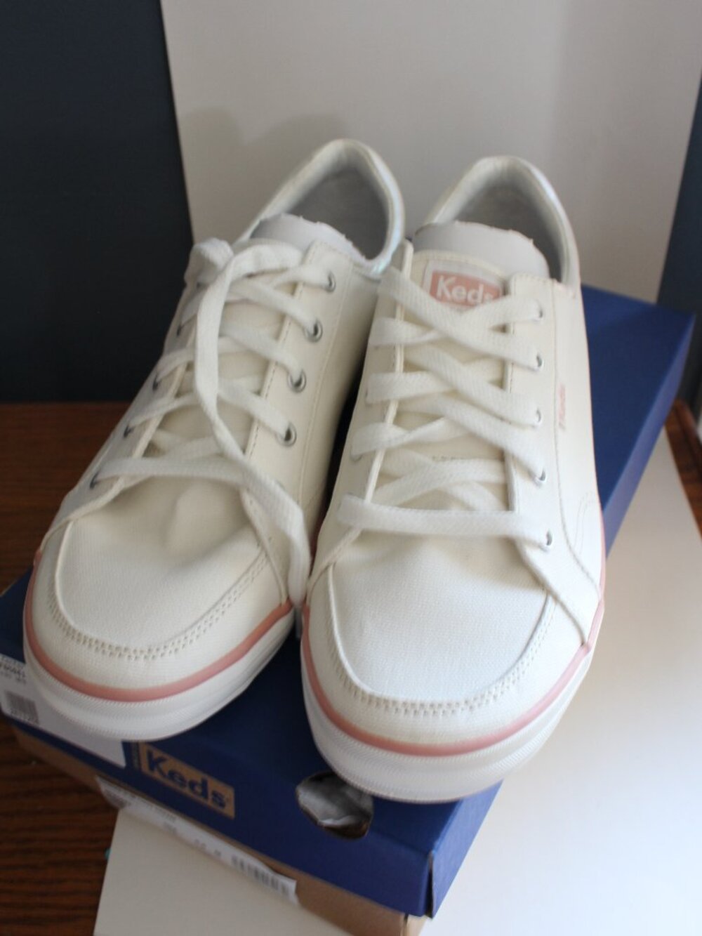 Keds Cream Canvas With Iridescent Feature Size 9.5